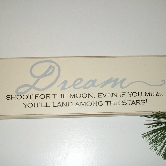 ❄️HP❄️ Annie Danielson Designs "DREAM" Wall Art Wall Plaque 16"L Inspirational - Picture 2 of 9